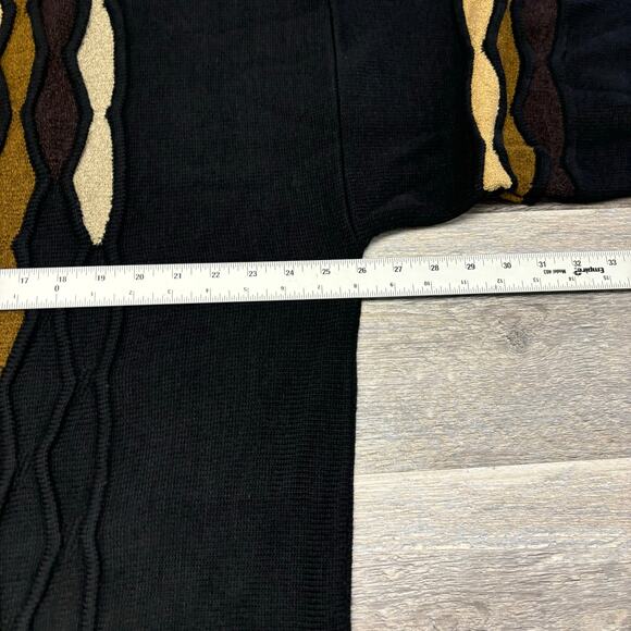 Vintage 90s Protege Collection Black Brown Mens XLT Coogi Style Grandpa Sweater‎ - Picture 6 of 8